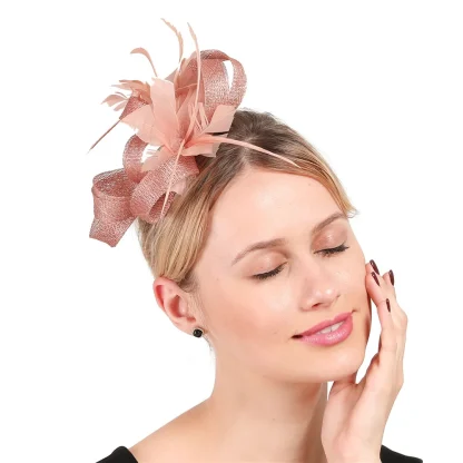 Faux Feather Small Fancy Cocktail Hat - Image 6