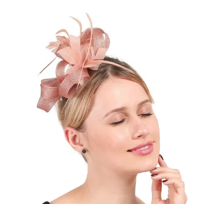 Faux Feather Small Fancy Cocktail Hat - Image 3