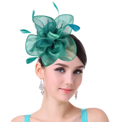 Flower Shape Headpiece with Feather Detailing