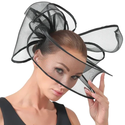 Sheer Decorative Large Bow Fascinator - Image 10