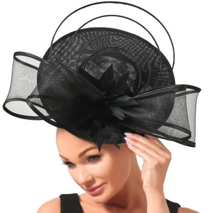 Elegant Big Bow Disc Cocktail Hat - Image 3