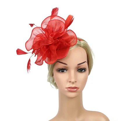 Flower Shape Headpiece with Feather Detailing - Image 7