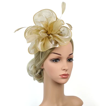 Flower Shape Headpiece with Feather Detailing - Image 10