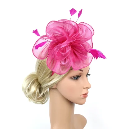 Flower Shape Headpiece with Feather Detailing - Image 5