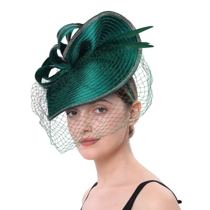 Luxurious Headpiece with Net Veil - Image 9