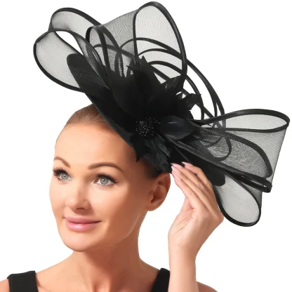 Elegant Big Bow Disc Cocktail Hat - Image 6