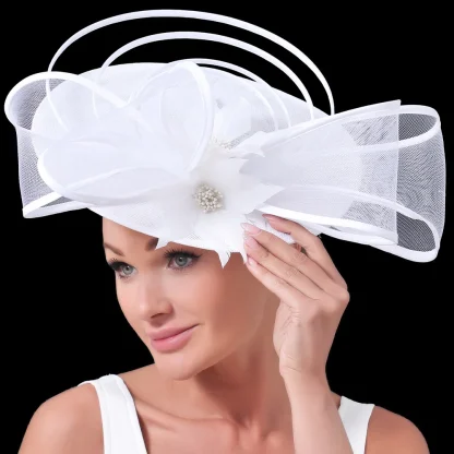 Elegant Big Bow Disc Cocktail Hat - Image 8