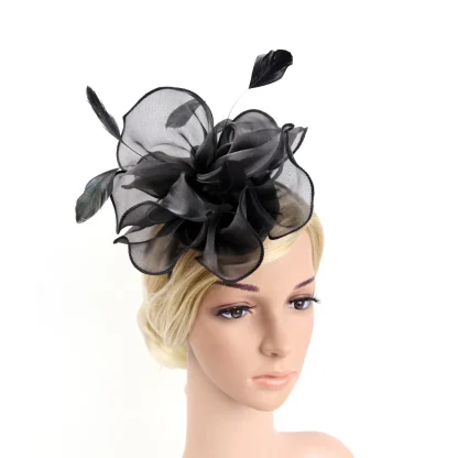 Flower Shape Headpiece with Feather Detailing - Image 8