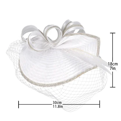 Luxurious Headpiece with Net Veil - Image 3