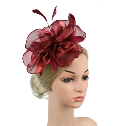 Flower Shape Headpiece with Feather Detailing - Image 13