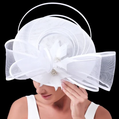 Elegant Big Bow Disc Cocktail Hat - Image 2