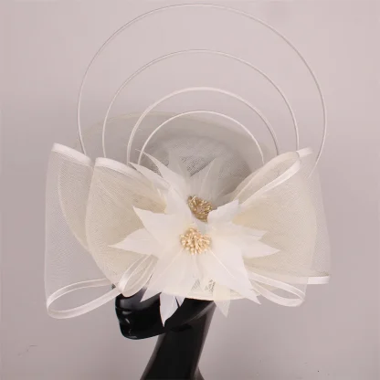 Elegant Big Bow Disc Cocktail Hat - Image 11