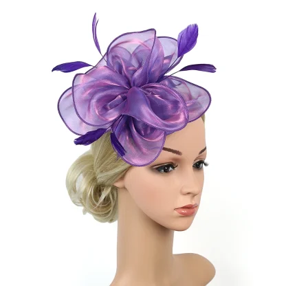 Flower Shape Headpiece with Feather Detailing - Image 3