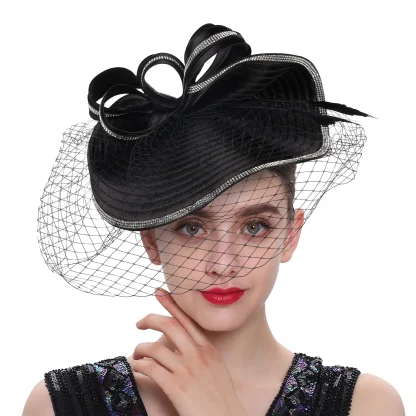 Luxurious Headpiece with Net Veil - Image 7