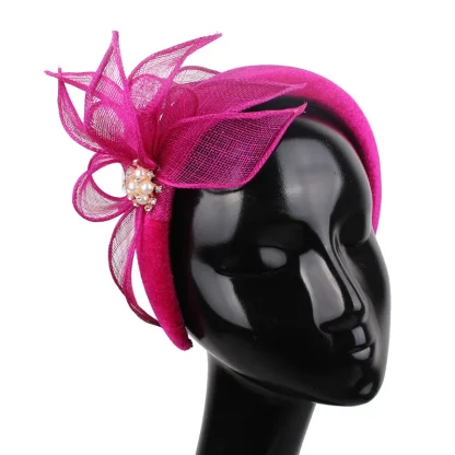 Fancy Head Band Fascinator with Beaded Decor - Image 6