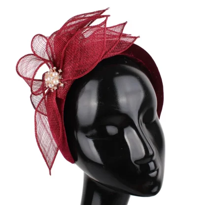 Fancy Head Band Fascinator with Beaded Decor - Image 12