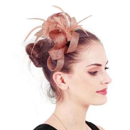 Decorative Mini Fascinator with Faux Feather - Image 8