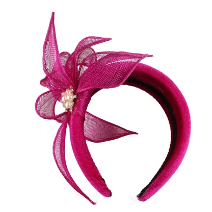 Fancy Head Band Fascinator with Beaded Decor - Image 9