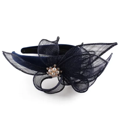 Fancy Head Band Fascinator with Beaded Decor - Image 7