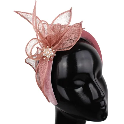 Fancy Head Band Fascinator with Beaded Decor - Image 5