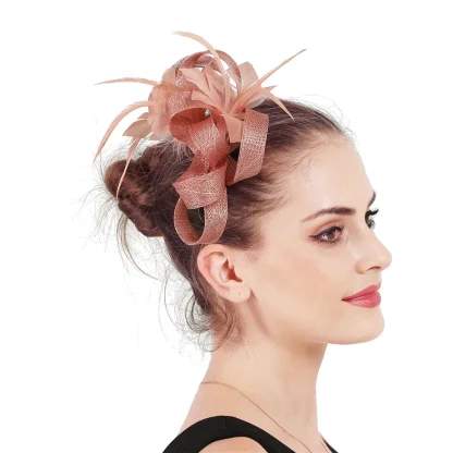 Decorative Mini Fascinator with Faux Feather - Image 10