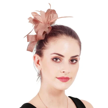 Decorative Mini Fascinator with Faux Feather - Image 7