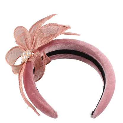 Fancy Head Band Fascinator with Beaded Decor - Image 11