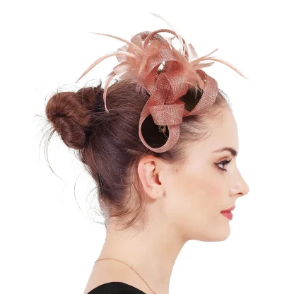 Decorative Mini Fascinator with Faux Feather - Image 9