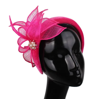 Fancy Head Band Fascinator with Beaded Decor - Image 4