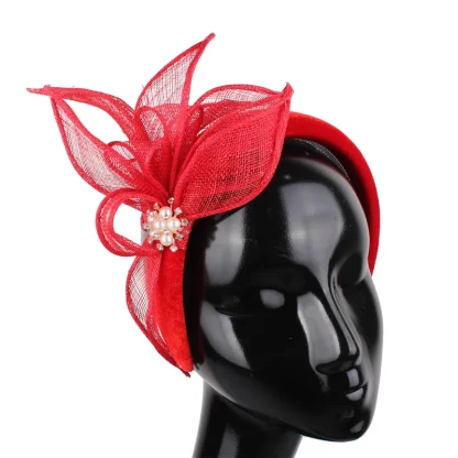 Fancy Head Band Fascinator with Beaded Decor - Image 14