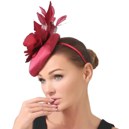 Fancy Shiny Floral Headpiece with Headband - Image 15