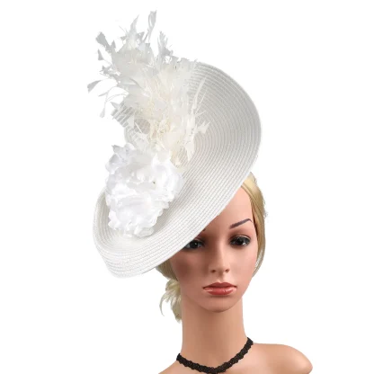 Decorative Disc Fascinator with Floral Design - Image 2