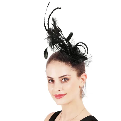 Creative Fancy Fascinator with Floral Design - Image 2