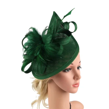 Large Mesh Cocktail Hat with Solid Color - Image 7