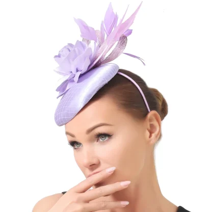 Fancy Shiny Floral Headpiece with Headband - Image 6