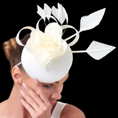 Fancy Shiny Floral Headpiece with Headband - Image 10