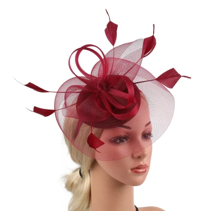 Mesh Fascinator with Faux Feather Design - Image 12