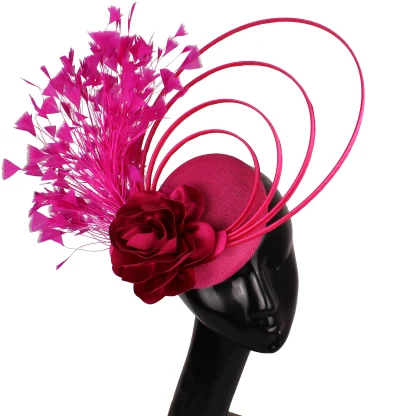 Elegant Floral Fasciantor with Faux Feather - Image 11