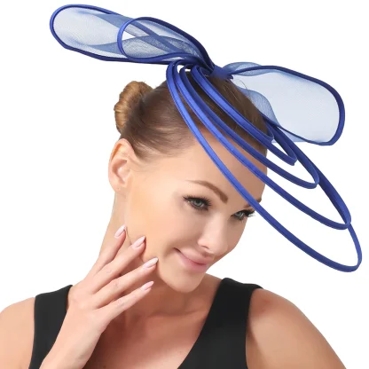 Large Bow Fascinator with Multilayered Decor - Image 6