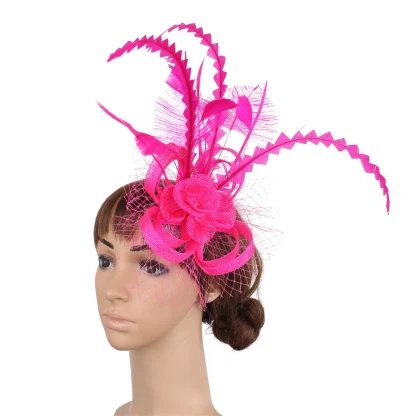 Creative Fancy Fascinator with Floral Design - Image 13