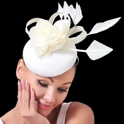 Fancy Shiny Floral Headpiece with Headband - Image 9