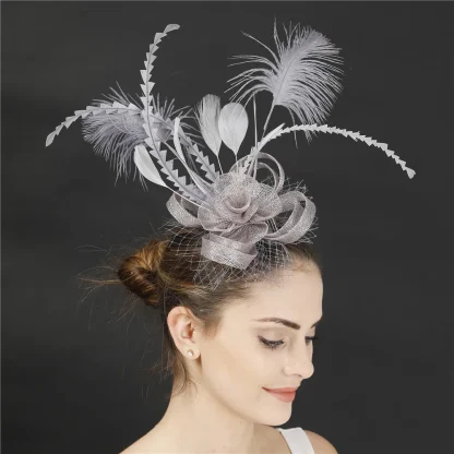 Creative Fancy Fascinator with Floral Design - Image 4