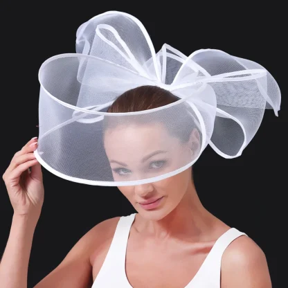 Exaggerated Fascinator with Decorative Bow Design - Image 12