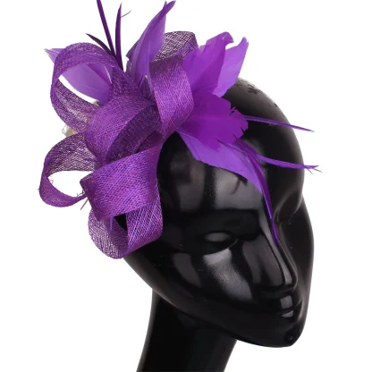 Decorative Mini Fascinator with Faux Feather - Image 4