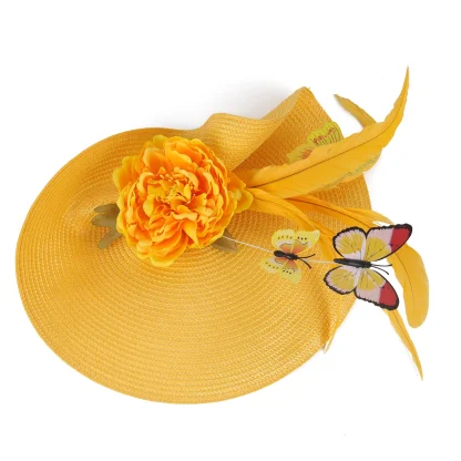 Cocktail Hat with Floral and Butterfly Decor - Image 12