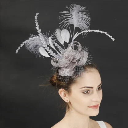 Creative Fancy Fascinator with Floral Design - Image 9