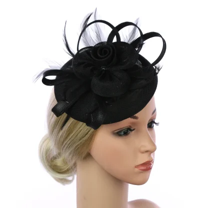 Fancy Floral Headpiece with Headband and Clip - Image 3