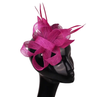 Decorative Mini Fascinator with Faux Feather - Image 2