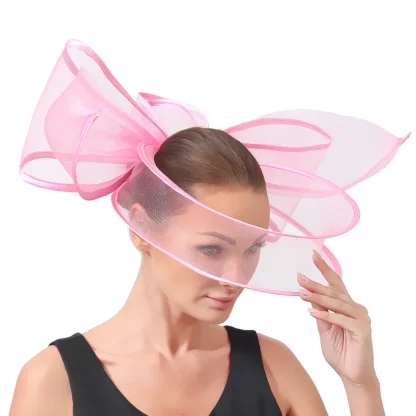 Exaggerated Fascinator with Decorative Bow Design - Image 2