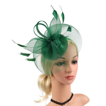 Mesh Fascinator with Faux Feather Design - Image 4